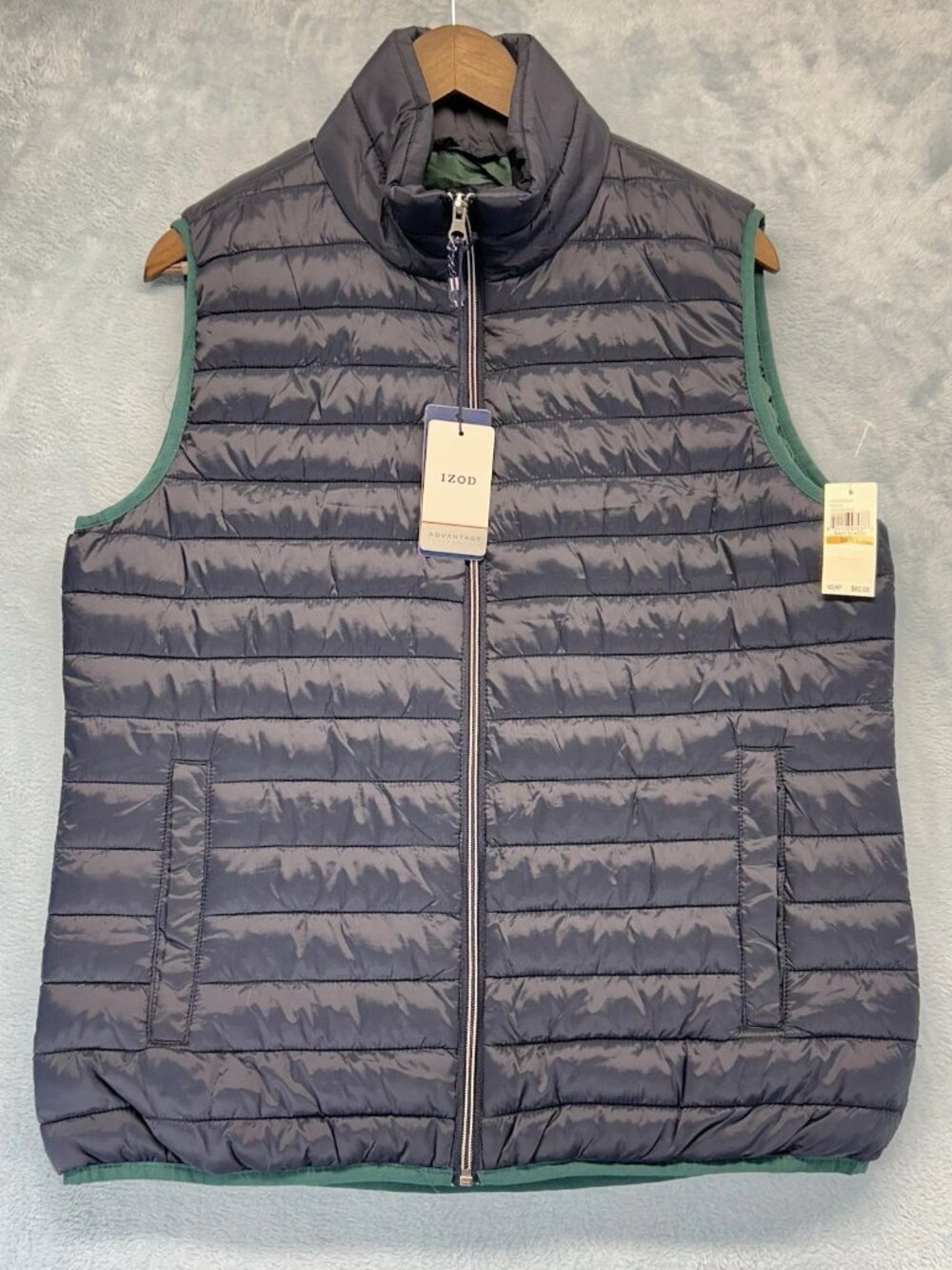 Izod Advantage Performance Mens Sm Sleeveless Puffer‎ Vest Full Zip NEW W/Tags